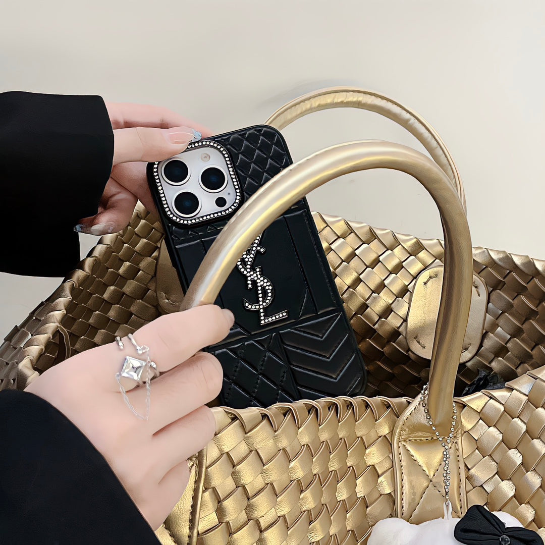 YSL Luxury iPhone Case Rhinestone for iPhone 1216 Pro Max