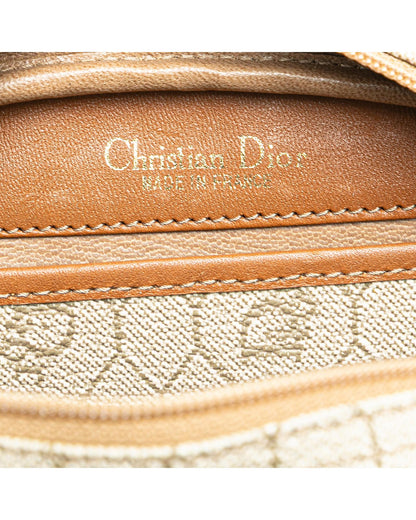 Honeycomb Coated Canvas Crossbody Bag with Leather Trim