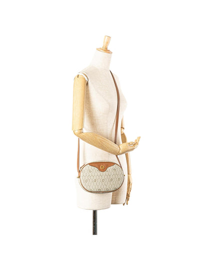 Honeycomb Coated Canvas Crossbody Bag with Leather Trim