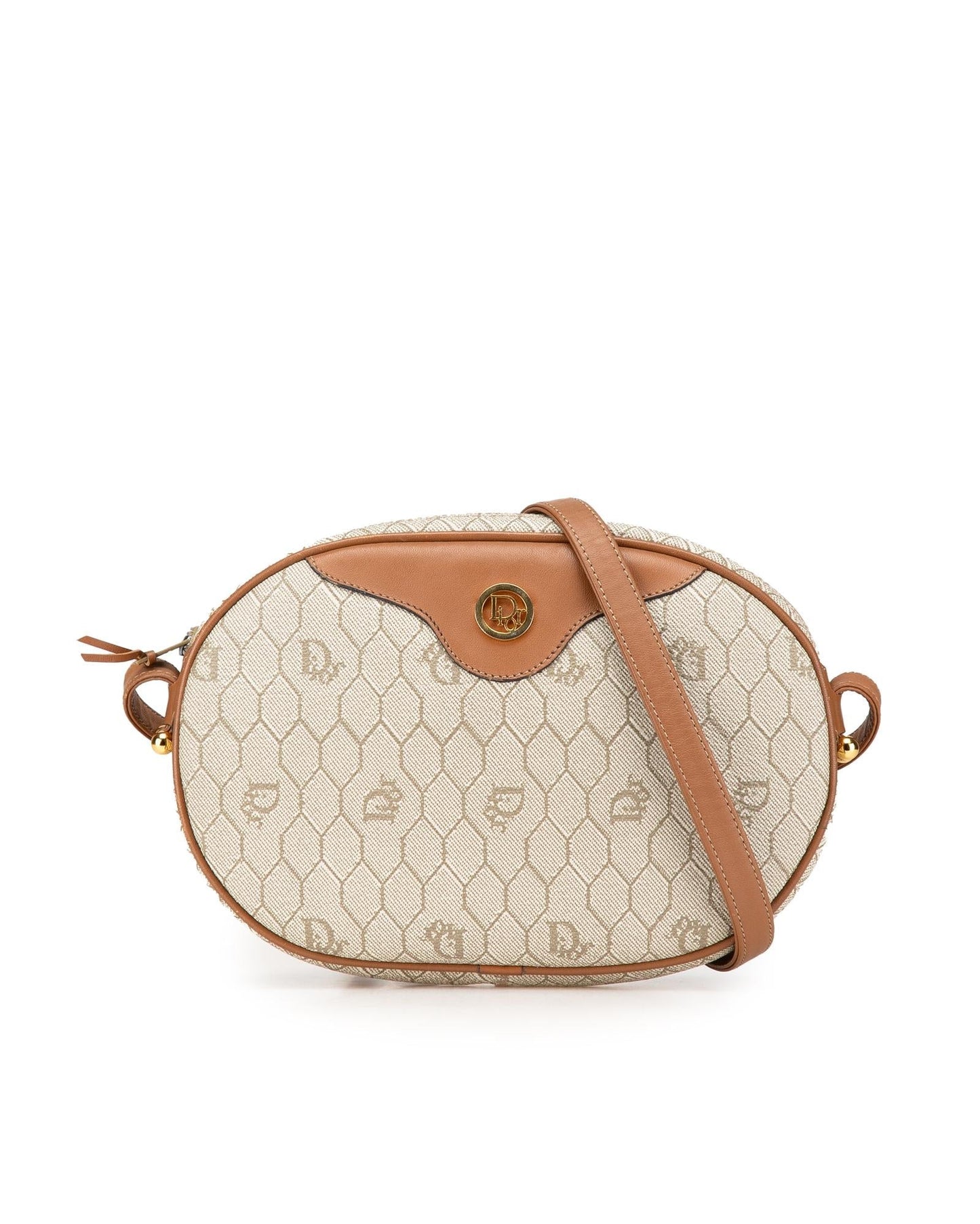 Honeycomb Coated Canvas Crossbody Bag with Leather Trim
