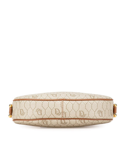 Honeycomb Coated Canvas Crossbody Bag with Leather Trim