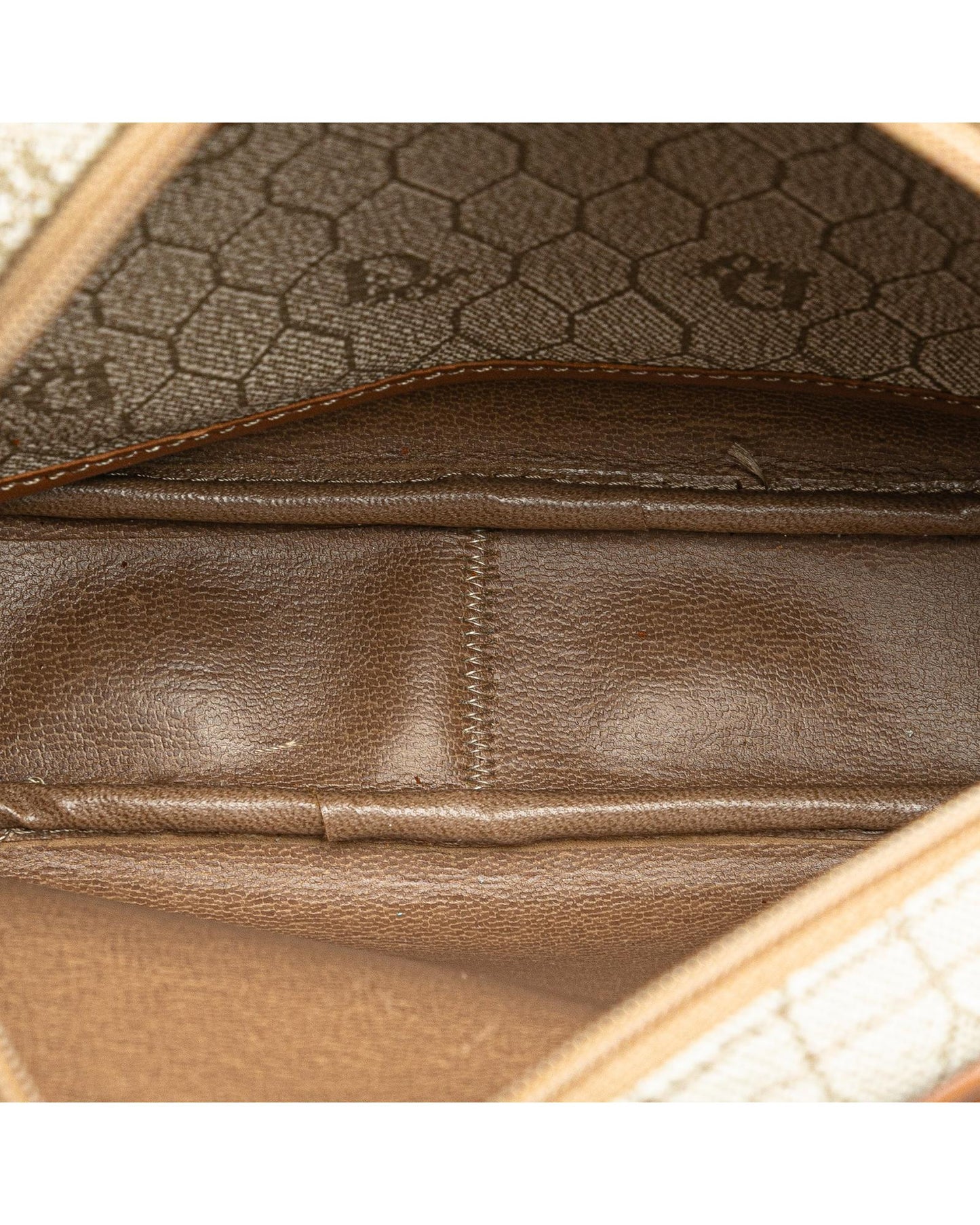 Honeycomb Coated Canvas Crossbody Bag with Leather Trim