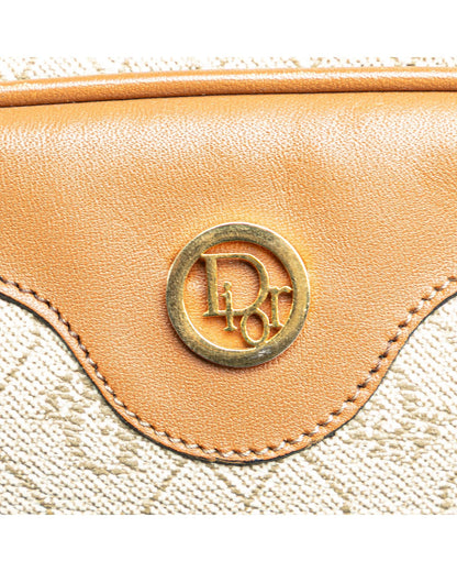 Honeycomb Coated Canvas Crossbody Bag with Leather Trim