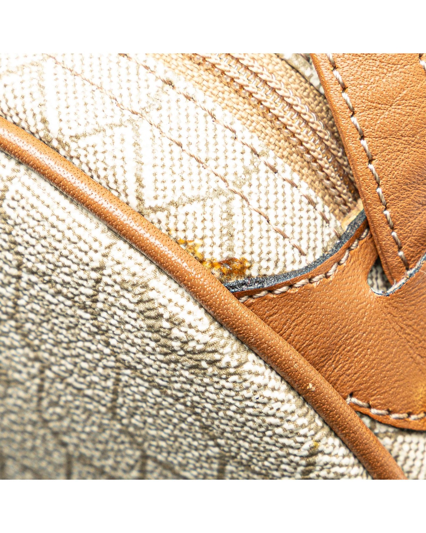 Honeycomb Coated Canvas Crossbody Bag with Leather Trim