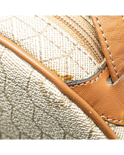 Honeycomb Coated Canvas Crossbody Bag with Leather Trim