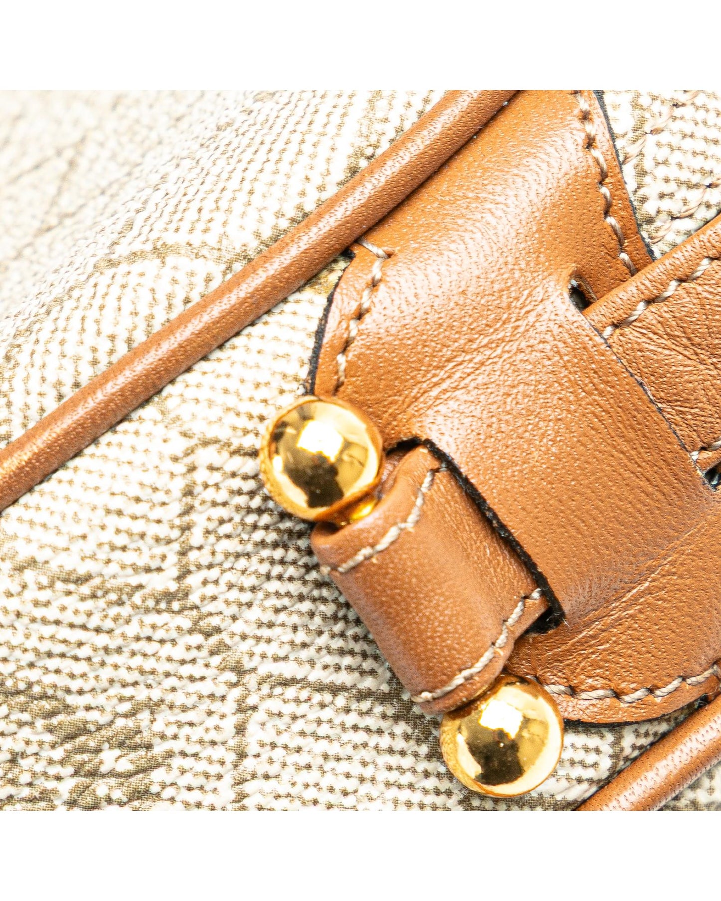 Honeycomb Coated Canvas Crossbody Bag with Leather Trim
