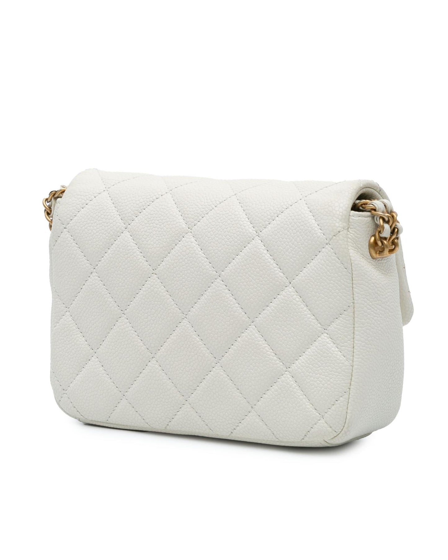 Mini Quilted Chain Flap Crossbody Bag with Turn Lock Closure