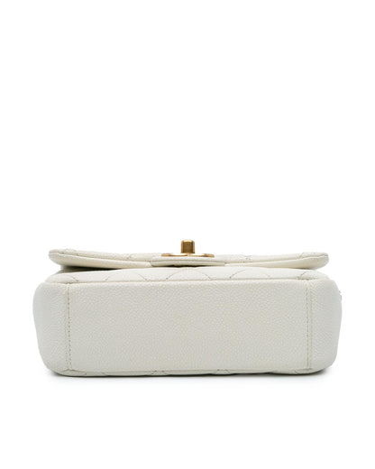 Mini Quilted Chain Flap Crossbody Bag with Turn Lock Closure