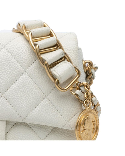 Mini Quilted Chain Flap Crossbody Bag with Turn Lock Closure