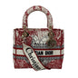 Christian Dior Handbag canvas Red 2WAY handbag Lady Delight Medium Women