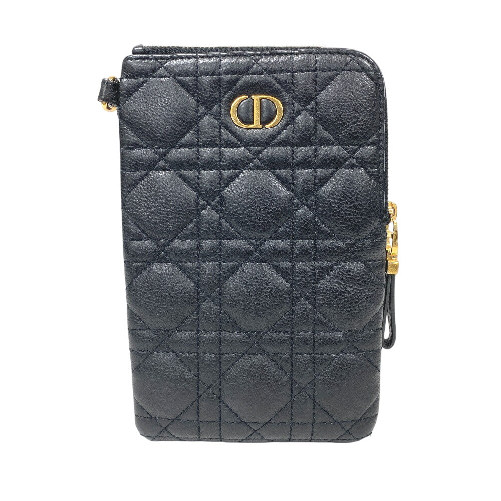 Christian Dior Shoulder Bag leather black Multifunction Canage Women