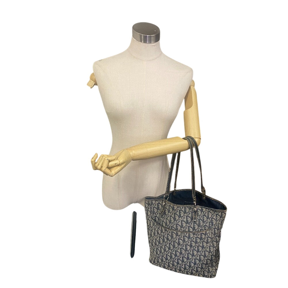 Christian Dior Tote Bag canvas Navy ShoulderTote Bag Trotter Women