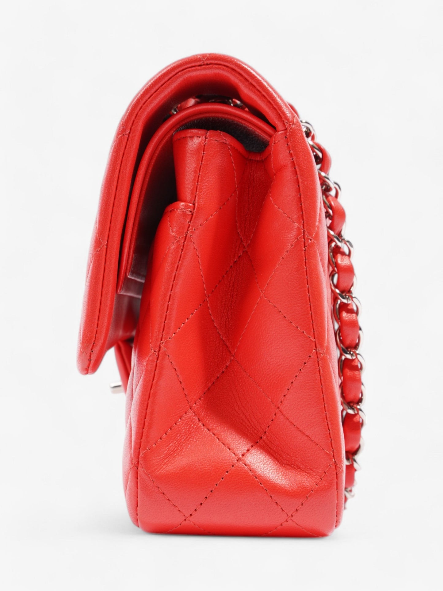 Chanel Classic Double Flap Red Lambskin Leather Medium