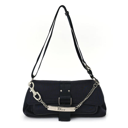 Christian Dior Silk Jersey Crystal Hardcore Bag Navy