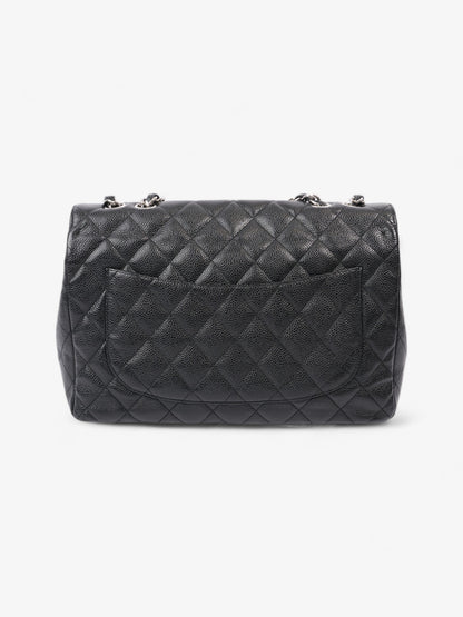 Chanel Classic Single Flap Black Caviar Leather Jumbo