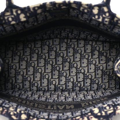 Christian Dior Oblique Medium Book Tote Blue Multicolor