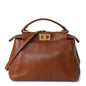 Fendi Nappa Mini Peekaboo Iconic Satchel Corteccia