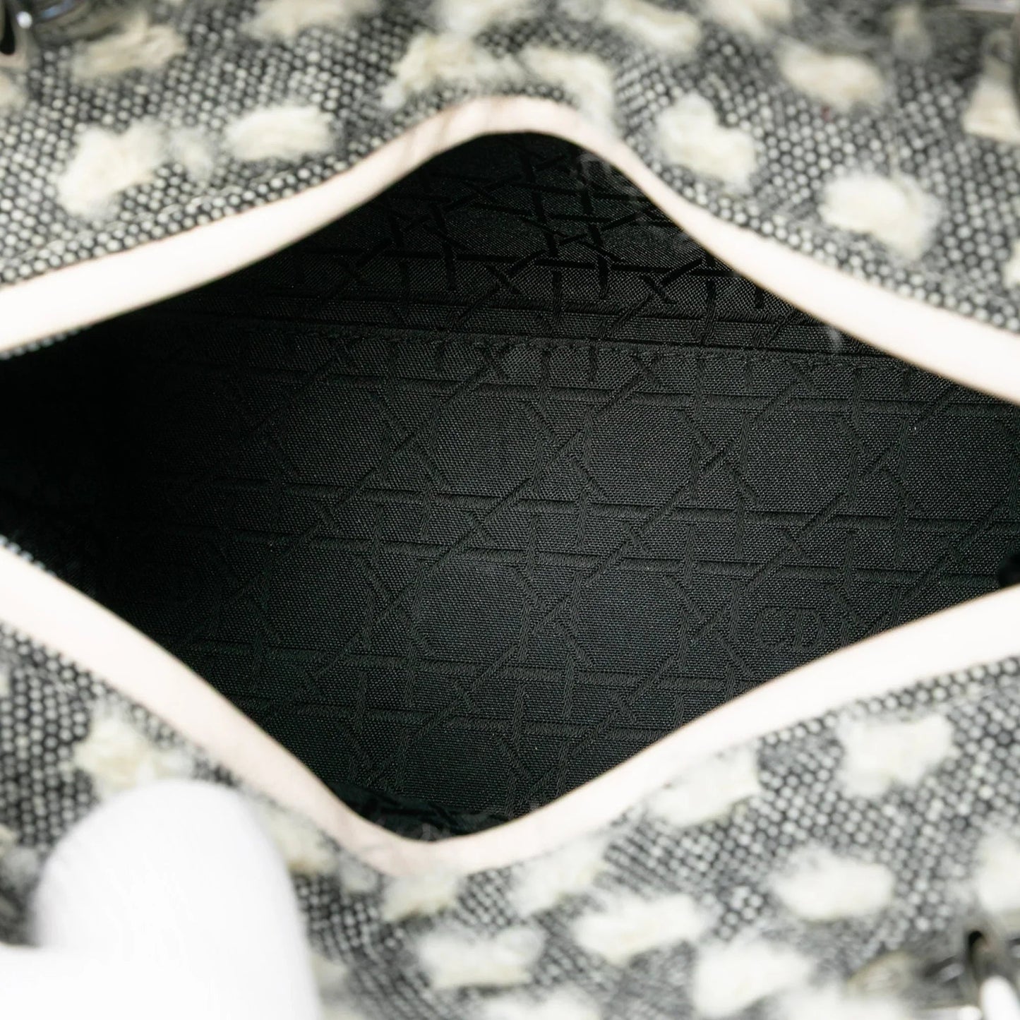 Gray Dior Medium Tweed Lady Dior Satchel