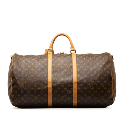 Brown Louis Vuitton Monogram Keepall Bandouliere 60 Travel Bag