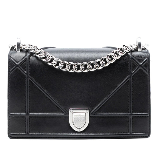 Black Dior Small Lambskin Diorama Flap Crossbody Bag