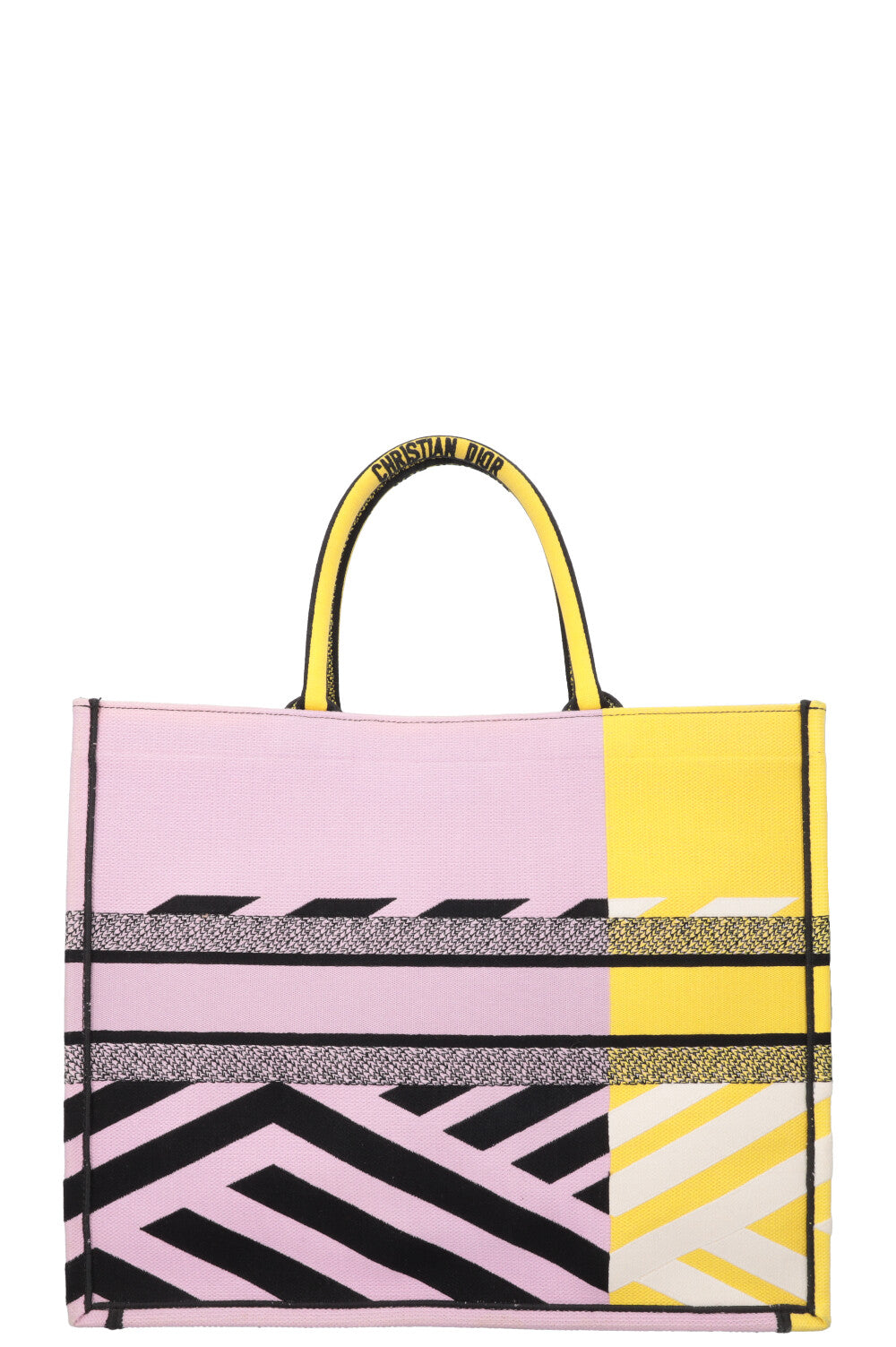 Christian Dior Medium Book Tote Yellow Purple