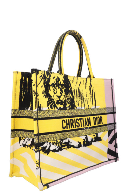 Christian Dior Medium Book Tote Yellow Purple