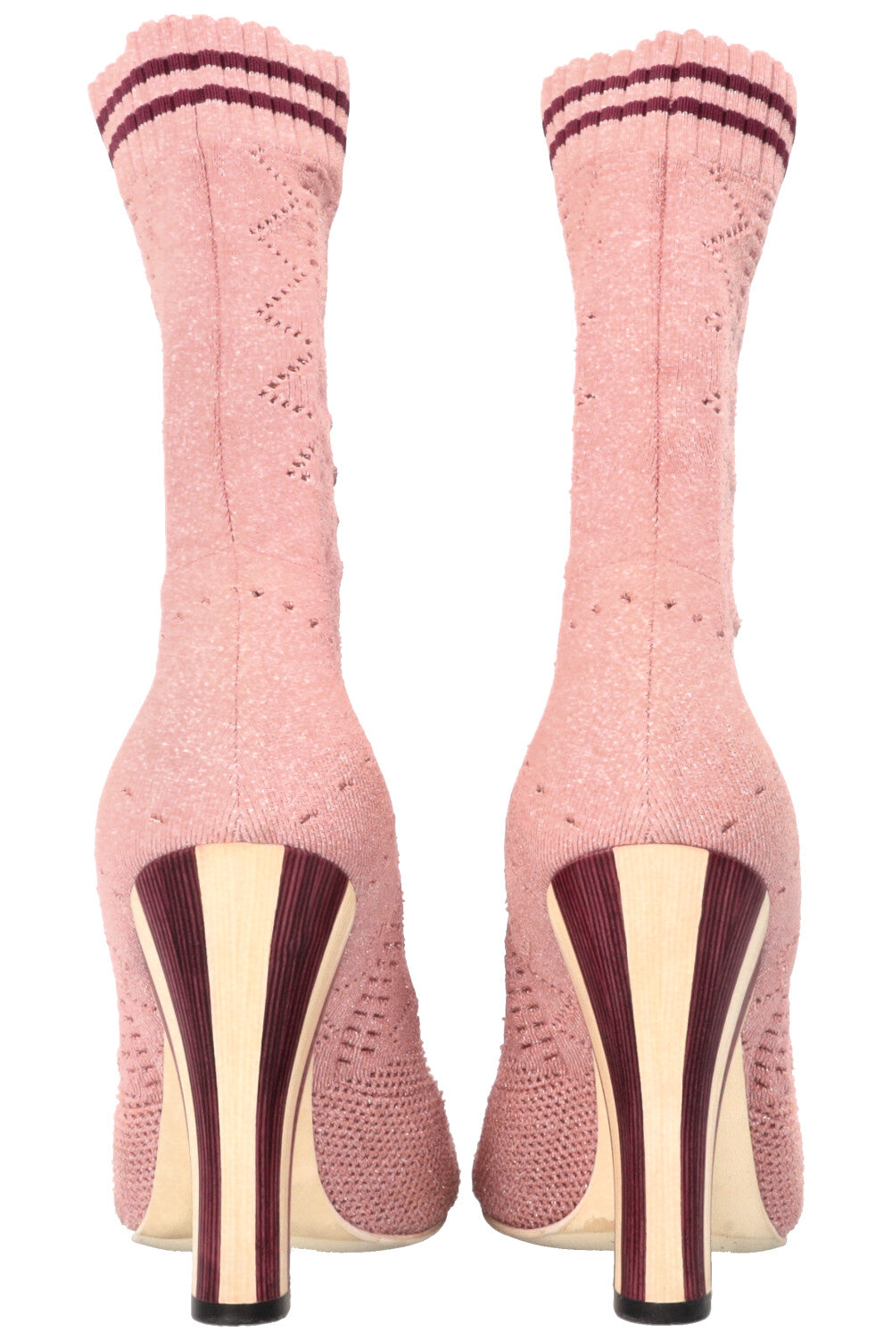 FENDI Boots Stretch Fabric Glitter Pink