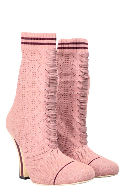 FENDI Boots Stretch Fabric Glitter Pink