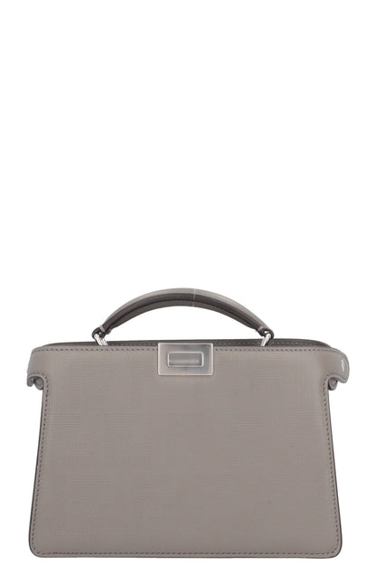 FENDI Peekaboo ISeeU X-Cross Bag Leather Grey