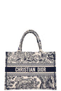 Christian Dior Medium Book Tote Toile De Jouy Blue
