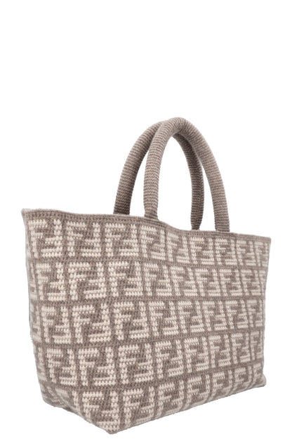 FENDI Large Zucca Tote Bag Cashmere Grey
