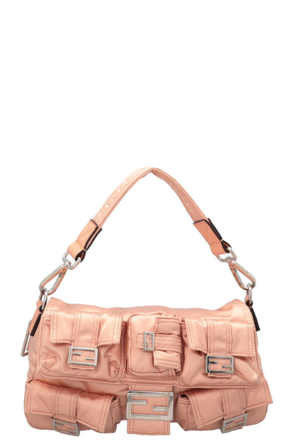 FENDI Multipocket Baguette Nylon Baby Pink