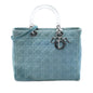 Blue Dior Large Denim Cannage Acrylic Handles Lady Dior Satchel