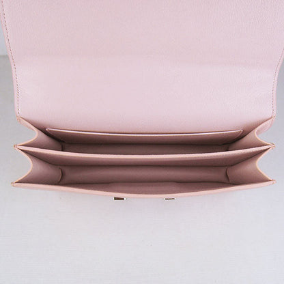 Luxury Hermes Calf Leather Message Bag Pink Silver