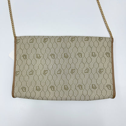 Christian Dior Pvc Leather Shoulder Bag Auth Beige Medium Di2020Ce