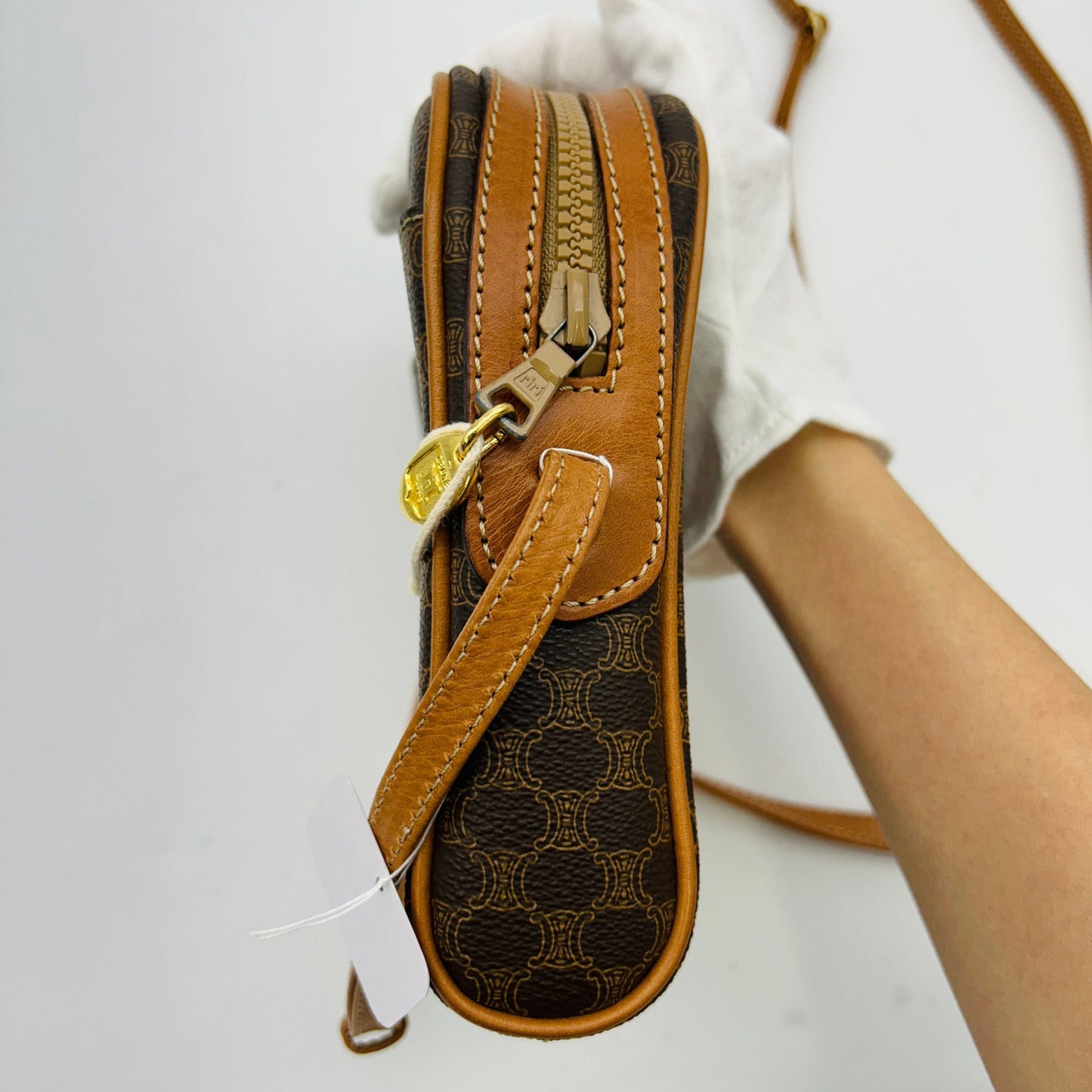 CELINE Macadam Blason Front zipper Crossbody Shoulder bag WD228493