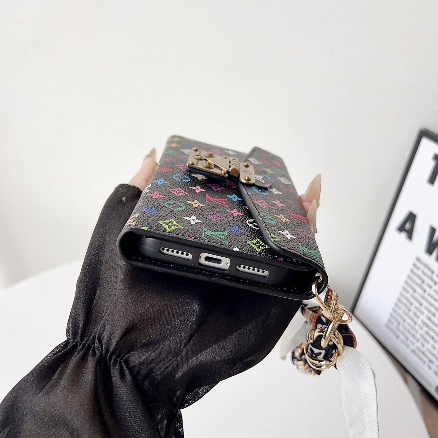 Multicolor Style Crossbody Case Wallet iPhone Case