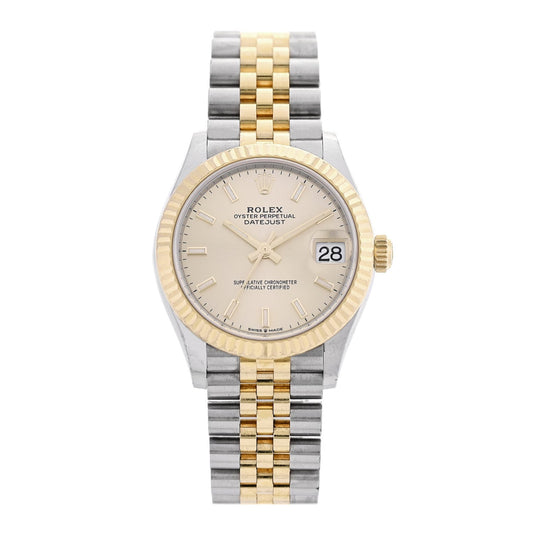 Stainless Steel 18K Yellow Gold 31mm Oyster Perpetual Datejust Watch Champagne 278273
