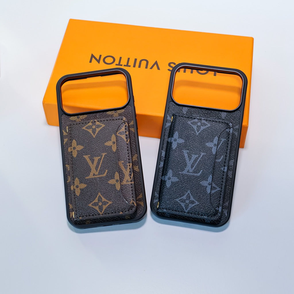 Leather Cardholder With Lettering iPhone Case