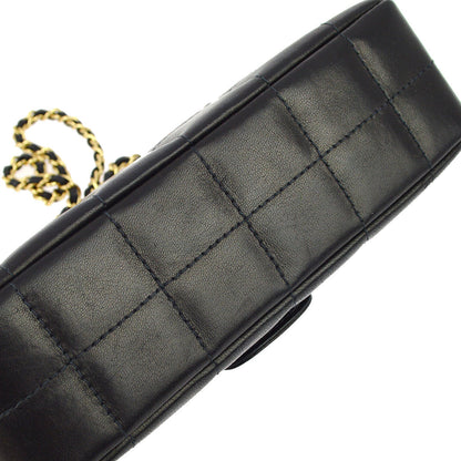 Chanel Black Lambskin Camellia Choco Bar Shoulder Bag