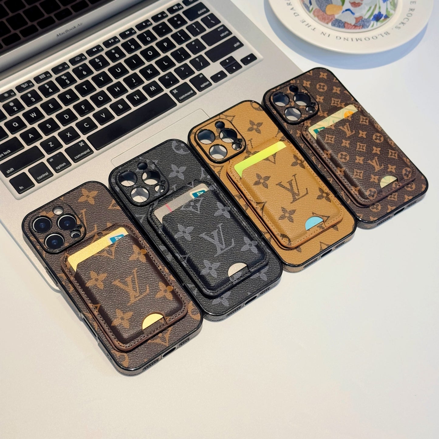 Alphabet Plaid MagSafe Magnetic Card Wallet iPhone Case