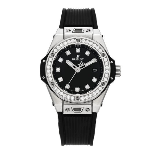 Stainless Steel Rubber Diamond Bezel 33mm Big Bang One Click Automatic Watch Black 485.SX.1270.RX