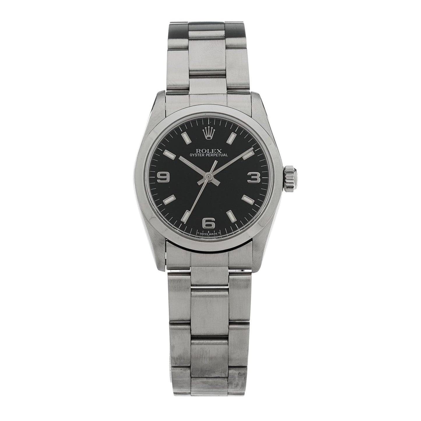 Stainless Steel 31mm Oyster Perpetual Watch Black 77080