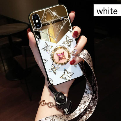 Luxury lanyard mirror case