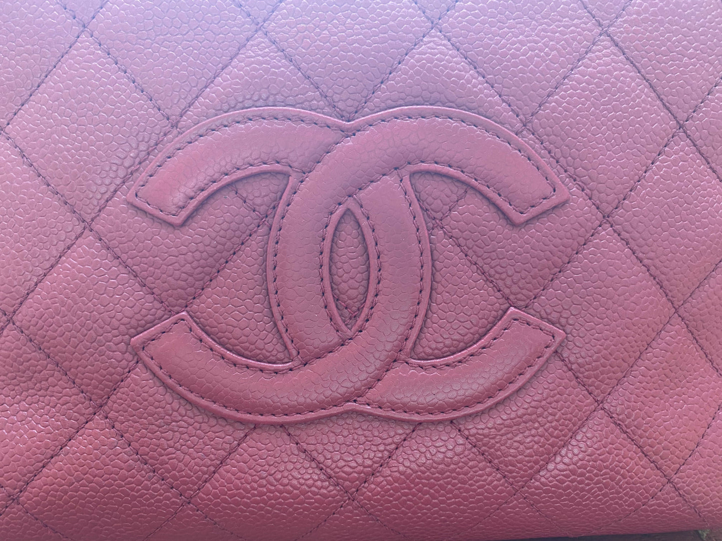 Chanel Ppt Pink Raspberry Quilted Caviar Leather Petite Timeless Shopping Tote Bag