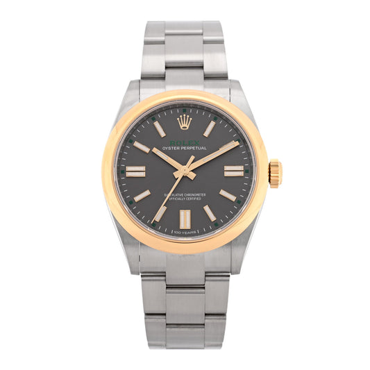 Stainless Steel 18K Yellow Gold 41mm Oyster Perpetual 100th Anniversary Watch Slate 134303