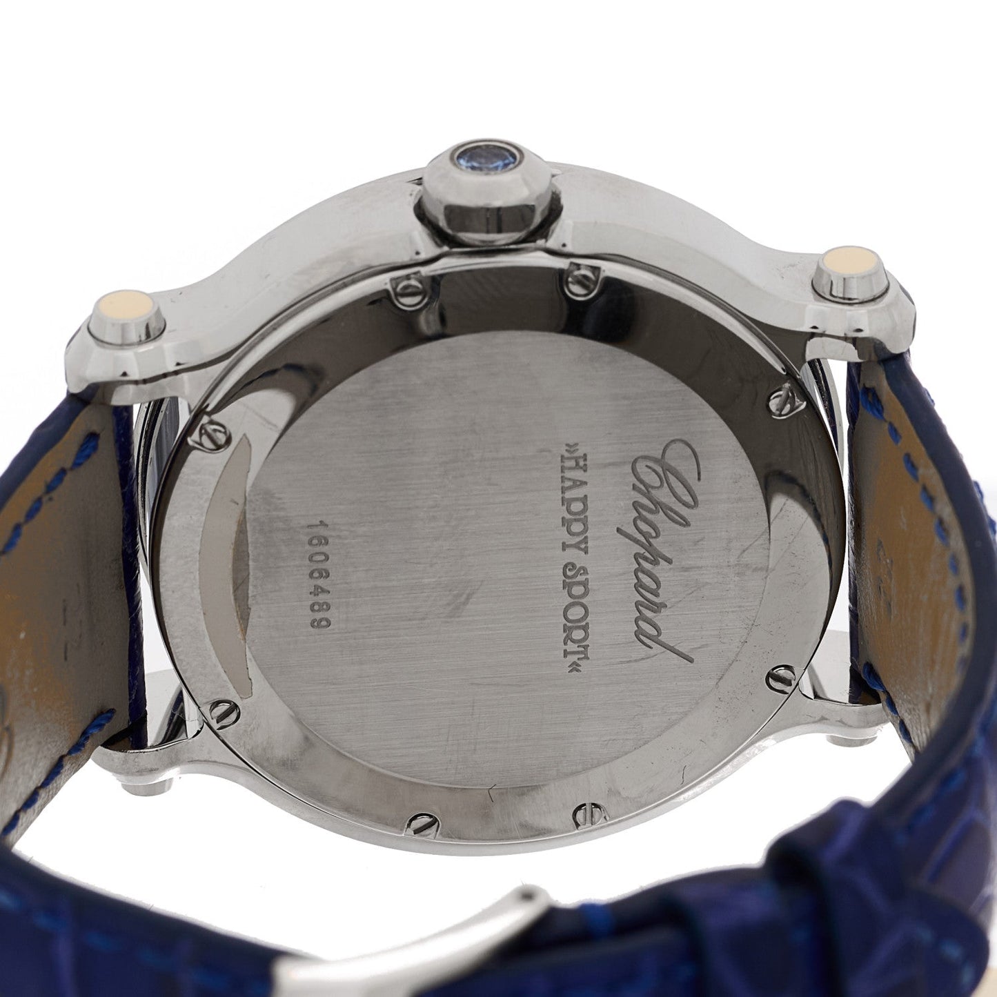 Stainless Steel Alligator 5 Diamond 42mm Happy Sport Quartz Watch
