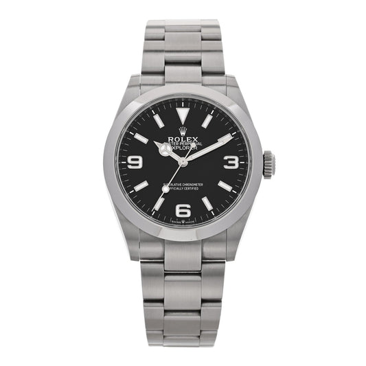 Stainless Steel 40mm Oyster Perpetual Explorer Watch Black 224270 Black