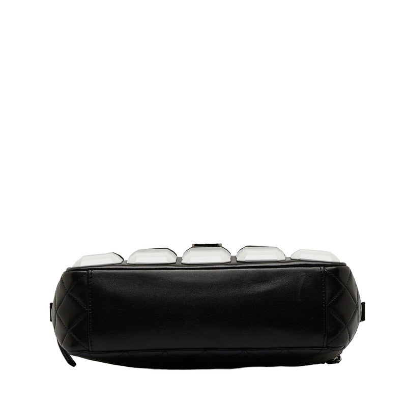 CHANEL Crossbody Bag in Lambskin Gun Metal Black Ladies