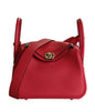 Luxury Hermes Mini Lindy 20 Rose Extreme Taurillon Clemence 2- Way Bag